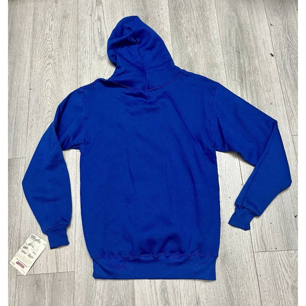 New Vintage 90s Jerzees Blank Pullover Hoodie Sweatshirt Blue Men’s Size Medium - Picture 2 of 6